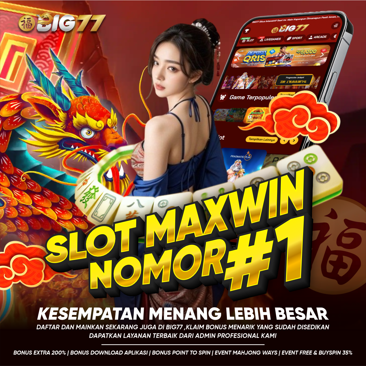 BIG77: Situs Slot Dana 5rb, 10rb Trtusted #1 Gacor Gampang Menang Maxwin!